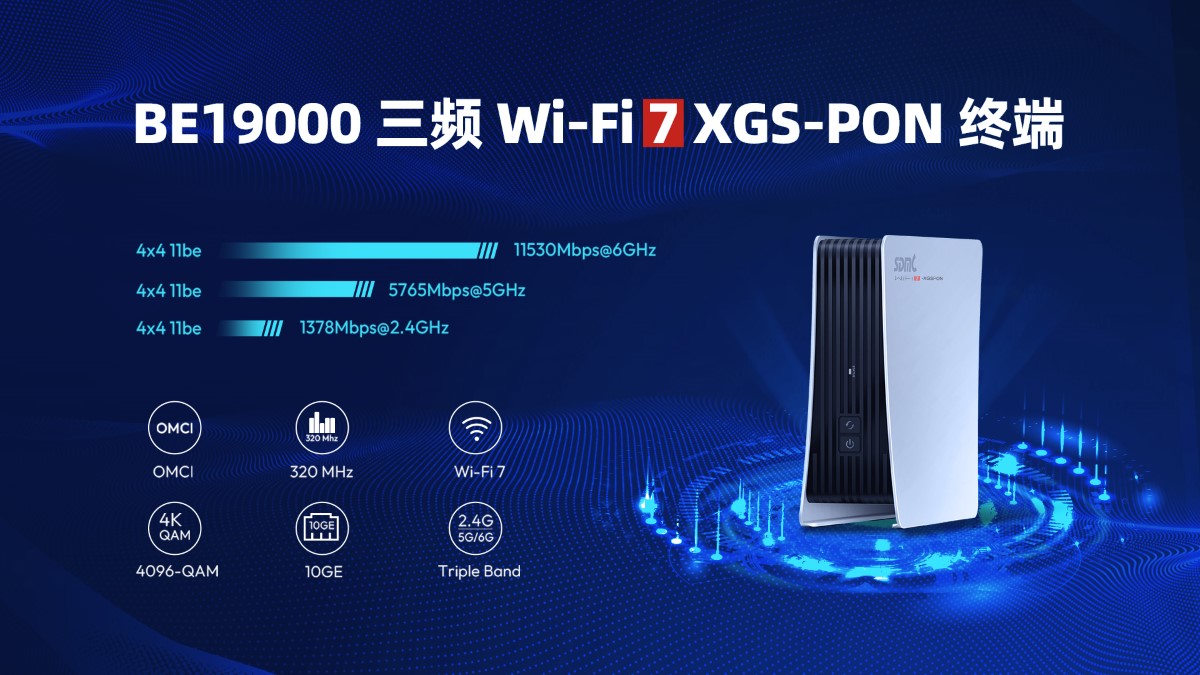 �ڲ���������Ϊ���䲼 Wi-Fi 7 XGS-PON �ն� NP19X44XGS
